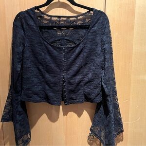 Elegant Black Lace Women's Top